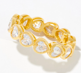 Anillo de eternidad con corazón de circonita cúbica y revestido en oro de Diamonique, talla 7